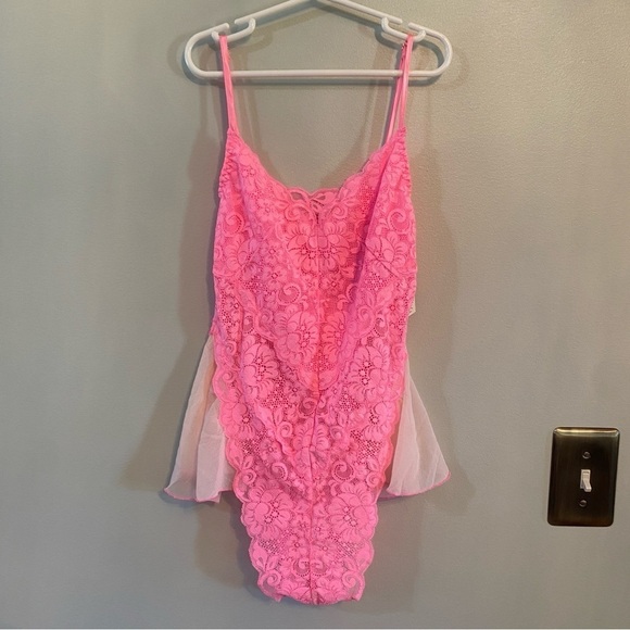 We Are Hah By Free People Maid To Wear Bodysuit hot pink small - Picture 1 of 8